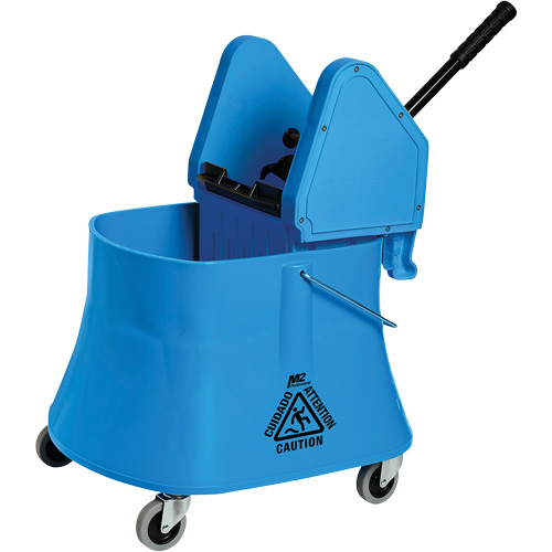 Champ Bucket & Wringer Combo, Down Press, 7.5 US Gal. (30 Quarts), Blue Rock Safety Industrial Ltd