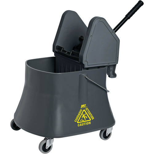 Champ Bucket & Wringer Combo, Down Press, 10 US Gal.(40 Quart), Grey Rock Safety Industrial Ltd