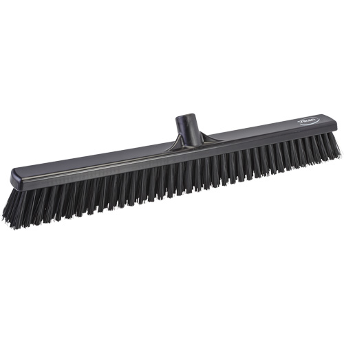 Combo Bristle Push Broom Head, Coarse/Fine Bristles, 24", Polyester, Black Rock Safety Industrial Ltd