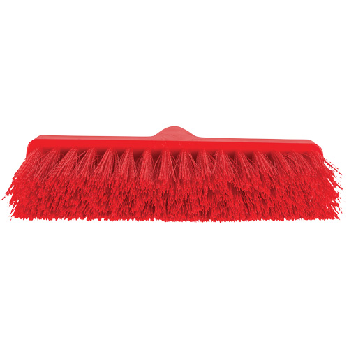 Balai oblique ColorCore, Crins Moyen, 10", Polypropyl&egrave;ne, Rouge Rock Safety Industrial Ltd