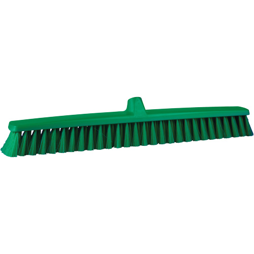 ColorCore Push Broom, Fine Bristles, 24", Polypropylene, Green Rock Safety Industrial Ltd