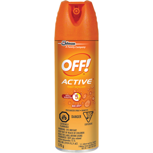 Insectifuge Off! Active, DEET &agrave; 15 %, A&eacute;rosol, 170 g Rock Safety Industrial Ltd