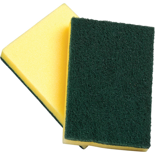 Sponges with Scouring Pad, Scrubbing, 4" W x 6" L Rock Safety Industrial Ltd