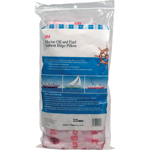 Tampon de fond de cale pour huiles et carburants nautiques, Huile seulement, 15" lo x 7" la, 12,1 gal absorption/pqt Rock Safety Industrial Ltd