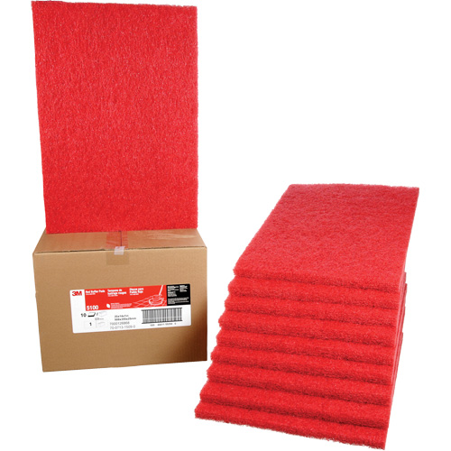 Tampon de nettoyage pour tapis, 14" x 20", Lustrage/Nettoyage, Rouge Rock Safety Industrial Ltd