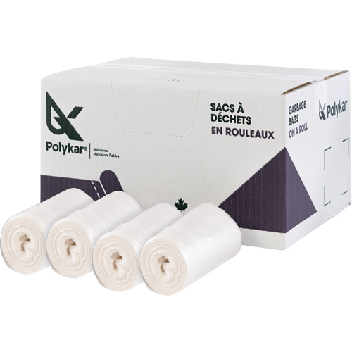 Sacs &agrave; d&eacute;chets de haute densit&eacute;, Utilitaire, 36" la x 26" lo, 13 microns, Givr&eacute;, Capacit&eacute; 45 L (12 gal.) Rock Safety Industrial Ltd
