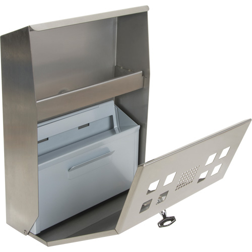 Smoking Receptacle, Wall-Mount, Stainless Steel, 1.6 Litres Capacity, 13-4/5" Height Rock Safety Industrial Ltd