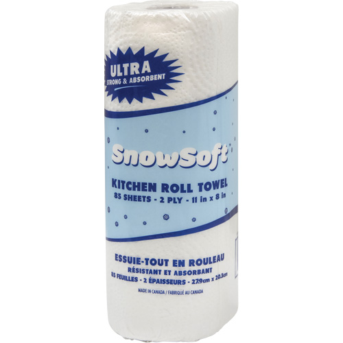 Snow Soft Premium Kitchen Towels, 2 Ply, 85 Sheets/Roll, 8" W, 11" L Rock Safety Industrial Ltd