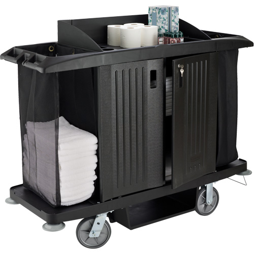 Executive Full-Size Housekeeping Cart with Doors Rock Safety Industrial Ltd