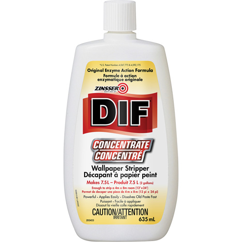D&eacute;capant &agrave; papier peint en liquide concentr&eacute; Zinsser DIF, 635 ml, Bouteille Rock Safety Industrial Ltd