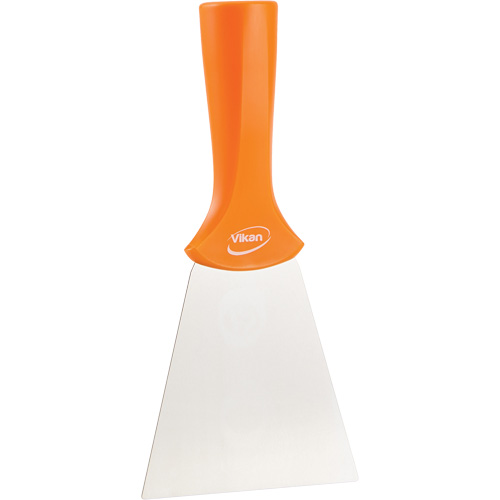 Handle-Mounted Stainless Steel Scraper, Orange, 4" W x 8" L Rock Safety Industrial Ltd