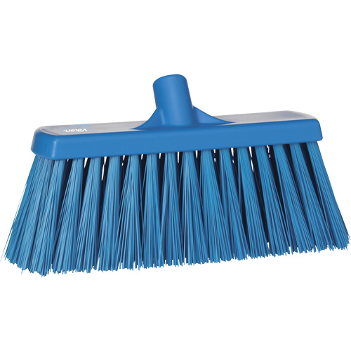 Heavy-Duty Push Broom, Stiff Bristles, 13", Polyester, Blue Rock Safety Industrial Ltd
