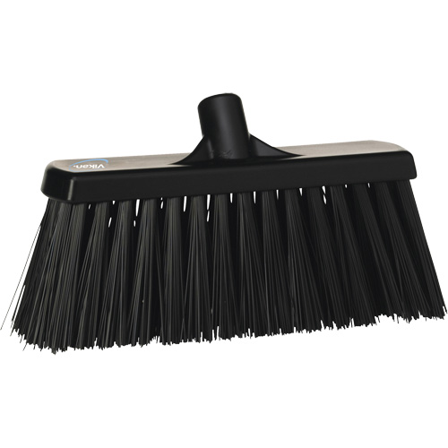Heavy-Duty Push Broom, Stiff Bristles, 13", Polyester, Black Rock Safety Industrial Ltd