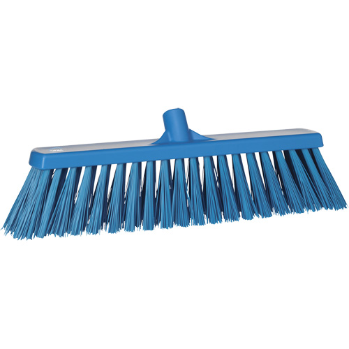Heavy-Duty Push Broom, Stiff Bristles, 20", Polyester, Blue Rock Safety Industrial Ltd