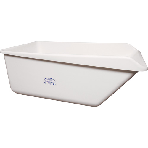 Bac de rangement &agrave; rebord inclin&eacute; avec vidange, Plastique, Blanc Rock Safety Industrial Ltd
