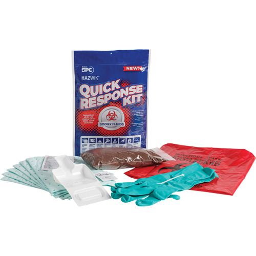 Hazwik&reg; Quick Response Spill Kit for Bodily Fluids, Biohazard, Bag, 0.49 US gal. Absorbancy Rock Safety Industrial Ltd