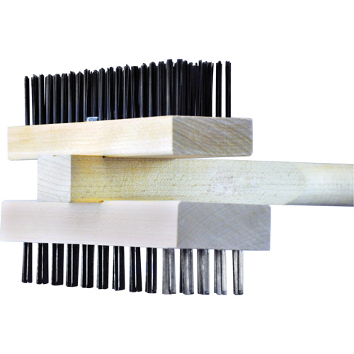 Brosse commerciale double face pour r&ocirc;tissoire et gril, Acier au carbone/Fil en acier plat, Longueur 48" Rock Safety Industrial Ltd