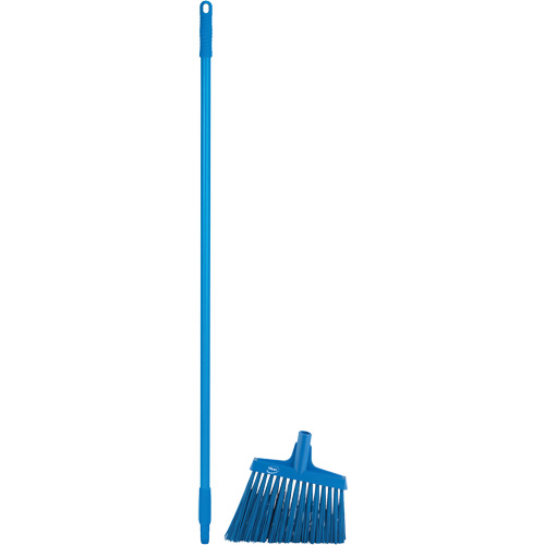 Angle Broom Head with Handle, X-Coarse Bristles, 12", Polyester, Blue Rock Safety Industrial Ltd