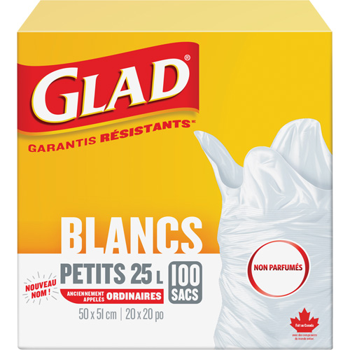 Small 25L Unscented Garbage Bags, Regular, 20" W x 20" L, White Rock Safety Industrial Ltd