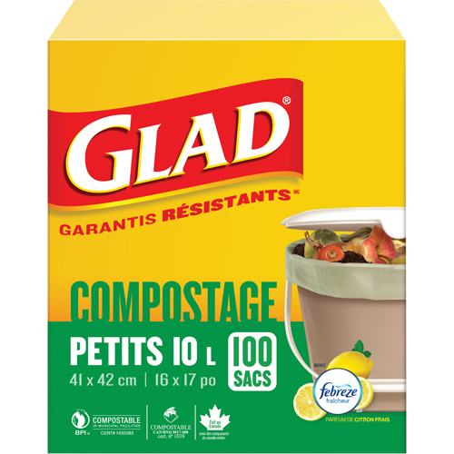 Petits sacs de compostage, R&eacute;gulier, 17" lo x 16" la, Brun, Capacit&eacute; de 10 L (3 gal.) Rock Safety Industrial Ltd