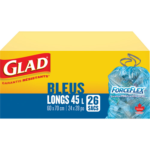 45L Recycling Bags, Regular, 24" W x 28" L, Blue Rock Safety Industrial Ltd