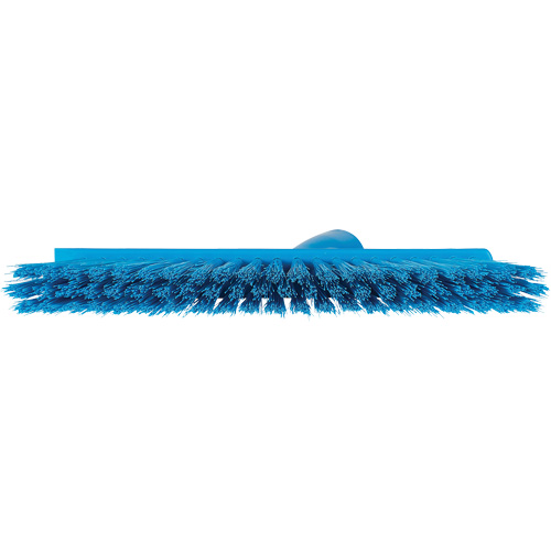 Dustpan Broom with Angled Thread, Medium Bristles, 10", Polyester, Blue Rock Safety Industrial Ltd
