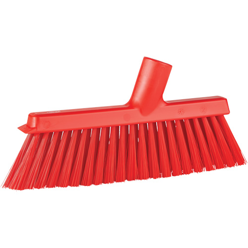 Dustpan Broom with Angled Thread, Medium Bristles, 10", Polyester, Red Rock Safety Industrial Ltd