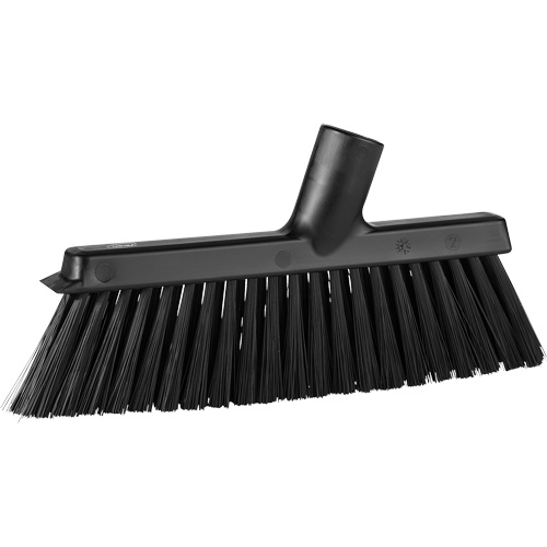 Dustpan Broom with Angled Thread, Medium Bristles, 10", Polyester, Black Rock Safety Industrial Ltd