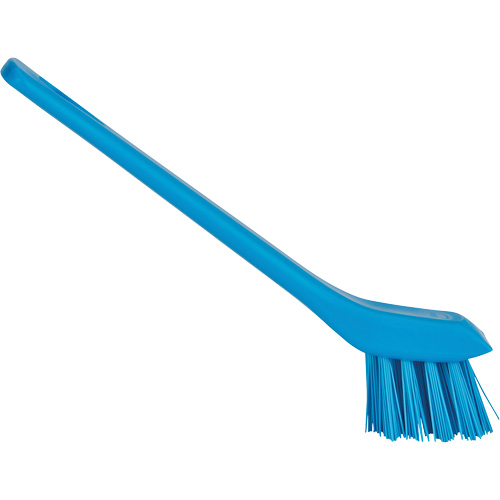 Brosse avec rebord grattoir, Soies Ferme, Longueur de 6", Bleu Rock Safety Industrial Ltd