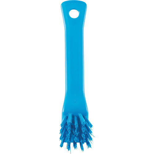 Brosse avec rebord grattoir, Soies Ferme, Longueur de 6", Bleu Rock Safety Industrial Ltd