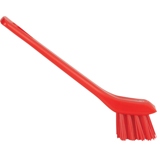 Brosse avec rebord grattoir, Soies Ferme, Longueur de 6", Rouge Rock Safety Industrial Ltd