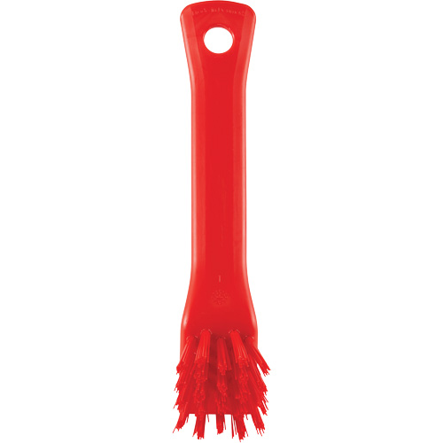 Brosse avec rebord grattoir, Soies Ferme, Longueur de 6", Rouge Rock Safety Industrial Ltd