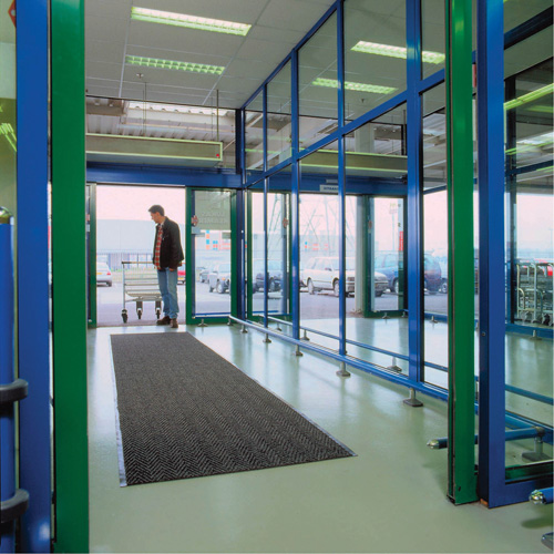 Tapis &agrave; chevrons, Essuie-pieds/grattoir, 4' x 6' x 1/4", Gris fonc&eacute; Rock Safety Industrial Ltd