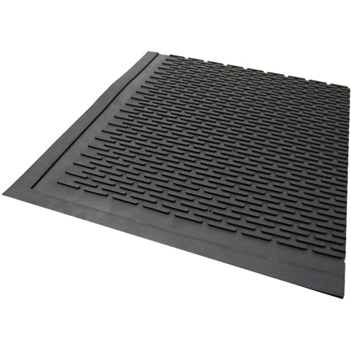 Tapis dext&eacute;rieur, Caoutchouc, Grattoir Type, Motif Plein, 3' x 5', Noir Rock Safety Industrial Ltd