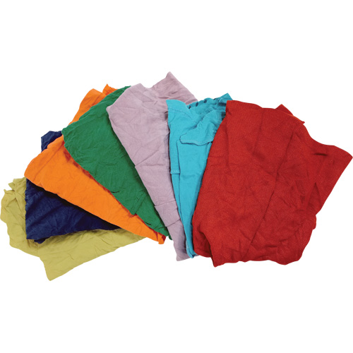 Recycled Material Wiping Rags, Cotton, Mix Colours, 25 lbs. Rock Safety Industrial Ltd