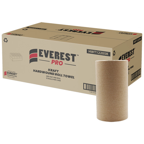 Essuie-mains en rouleaux Kraft, 1 pli, D&eacute;rouler par le centre, 205' lo Rock Safety Industrial Ltd