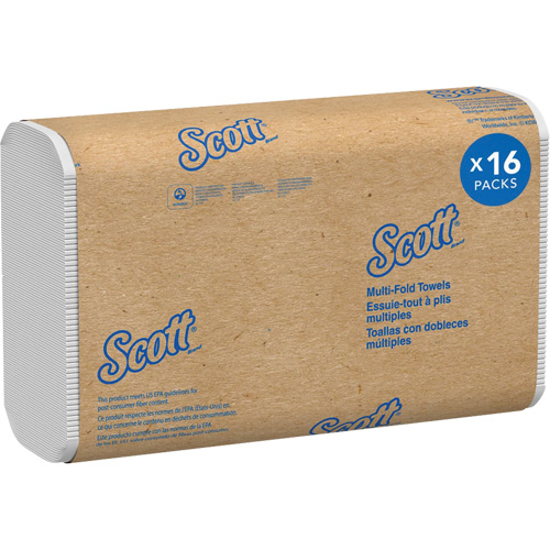 Scott&reg; 100% Recycled Fiber Multifold Paper Towels, 1 Ply, 9-2/5" L x 9-1/5" W, 250 /Pack Rock Safety Industrial Ltd