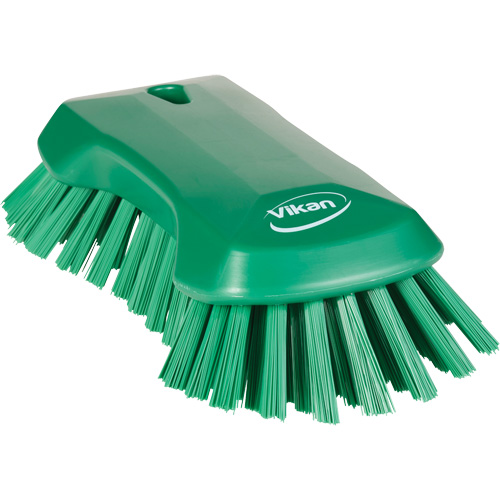 Hand Brush, Extra Stiff Bristles, 9-1/10" Long, Green Rock Safety Industrial Ltd