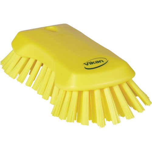 Hand Brush, Extra Stiff Bristles, 9-1/10" Long, Yellow Rock Safety Industrial Ltd
