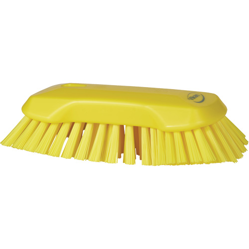 Hand Brush, Extra Stiff Bristles, 9-1/10" Long, Yellow Rock Safety Industrial Ltd