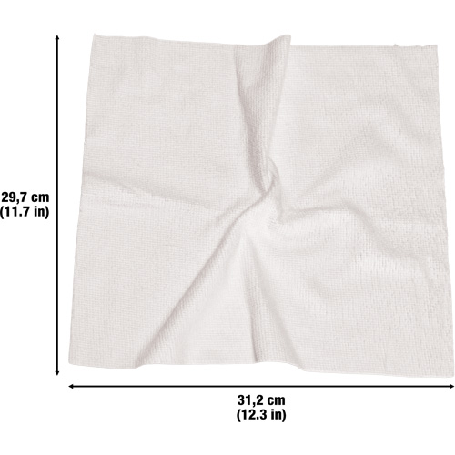 Chiffons lavables pour le nettoyage, Microfibre, Blanc Rock Safety Industrial Ltd
