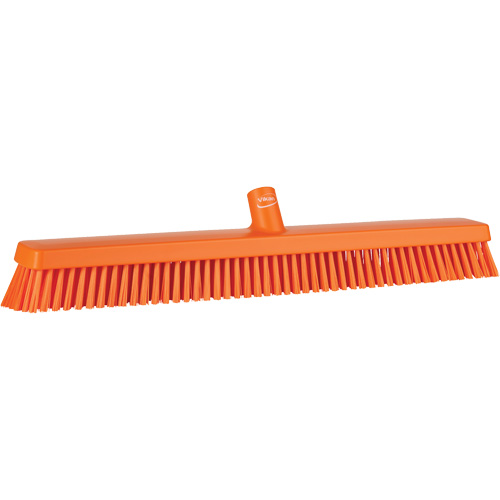 Heavy-Duty Push Broom, Fine/Stiff Bristles, 24", Orange Rock Safety Industrial Ltd