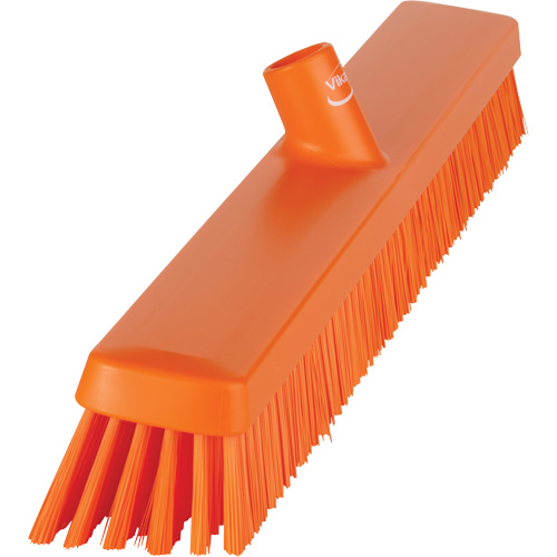Heavy-Duty Push Broom, Fine/Stiff Bristles, 24", Orange Rock Safety Industrial Ltd