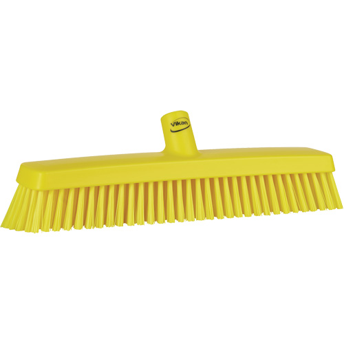 Push Broom Head, Fine/Stiff Bristles, 16-1/2", Polyester/Polypropylene, Yellow Rock Safety Industrial Ltd