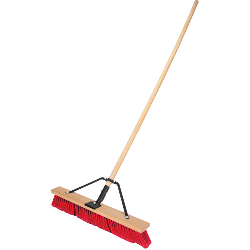 Push Broom with Braced Handle, 24", Medium, PVC Bristles Rock Safety Industrial Ltd