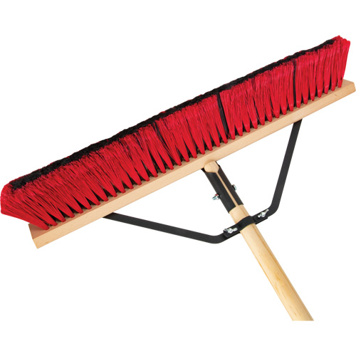Push Broom with Braced Handle, 24", Medium, PVC Bristles Rock Safety Industrial Ltd