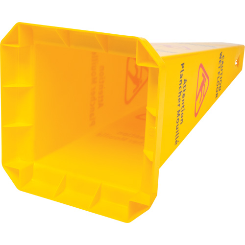 C&ocirc;ne d'avertissement de plancher mouill&eacute;, Bilingue avec pictogramme Rock Safety Industrial Ltd