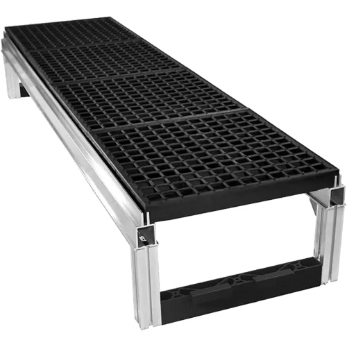 FOUNDATION Open Drainage Modular Aluminum Work Platform Kit, 36" W x 72" D, 400 lbs. Capacity, All-Welded Rock Safety Industrial Ltd