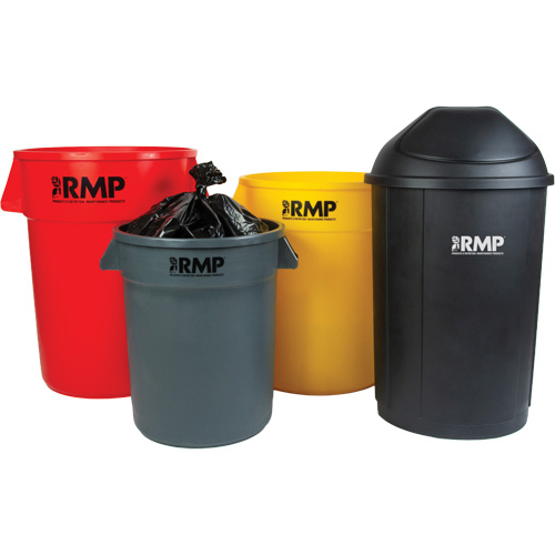 Half-Round Garbage Bin, Polyethylene, 21 US gal. Rock Safety Industrial Ltd