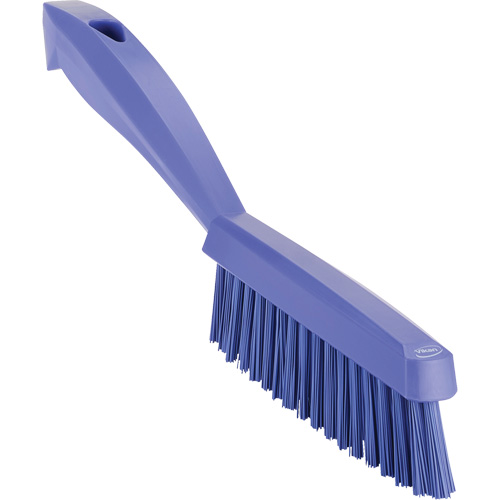 Narrow Hand Brush with Short Handle, Extra Stiff Bristles, 11-4/5" Long, Purple Rock Safety Industrial Ltd